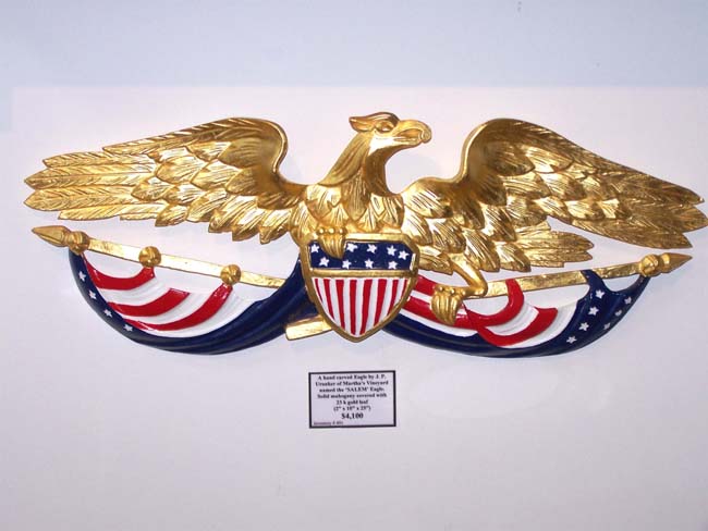 A hand carved Eagle by J.P. Uranker of Martha's Vineyard